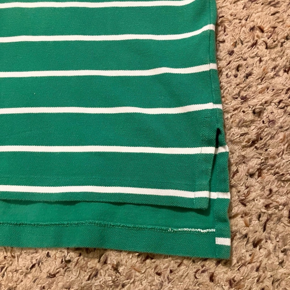 Vintage‎ Polo Ralph Lauren Polo Shirt Mens XL Green White Stripe Classic Cotton - Picture 5 of 9